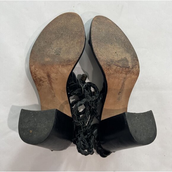 Zimmermann T-Strap Braided Sandals in Black - Picture 6 of 6